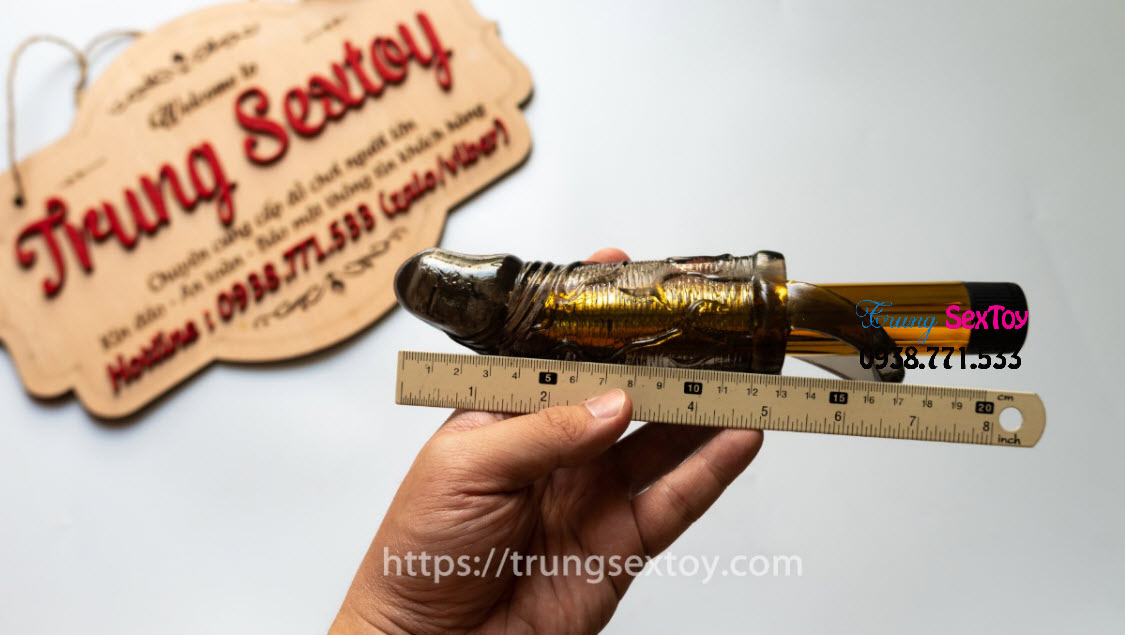 Vibrating Strap-On Size Enhancing Condom Experience