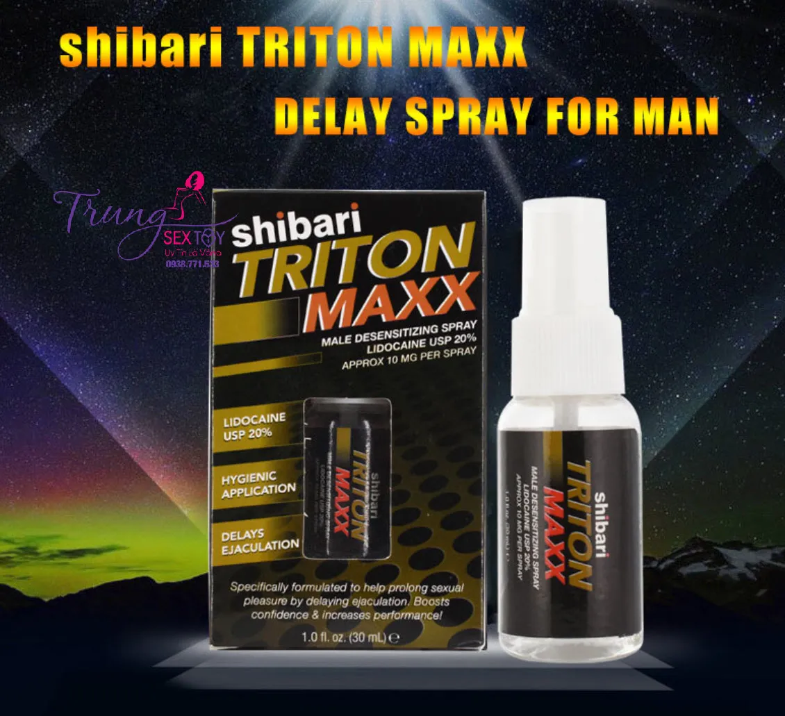 Xịt Shibari Triton Maxx giảm nhạy cảm kéo dài quan hệ nhanh chóng