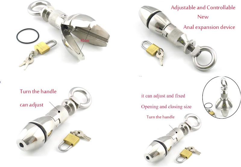 Stainless Steel Adjustable Anal Expander Comfortable Safe Use