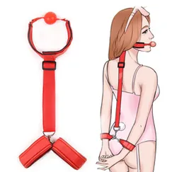 Set đồ chơi bạo dâm khóa tay bịt miệng lớn thỏa mãn 