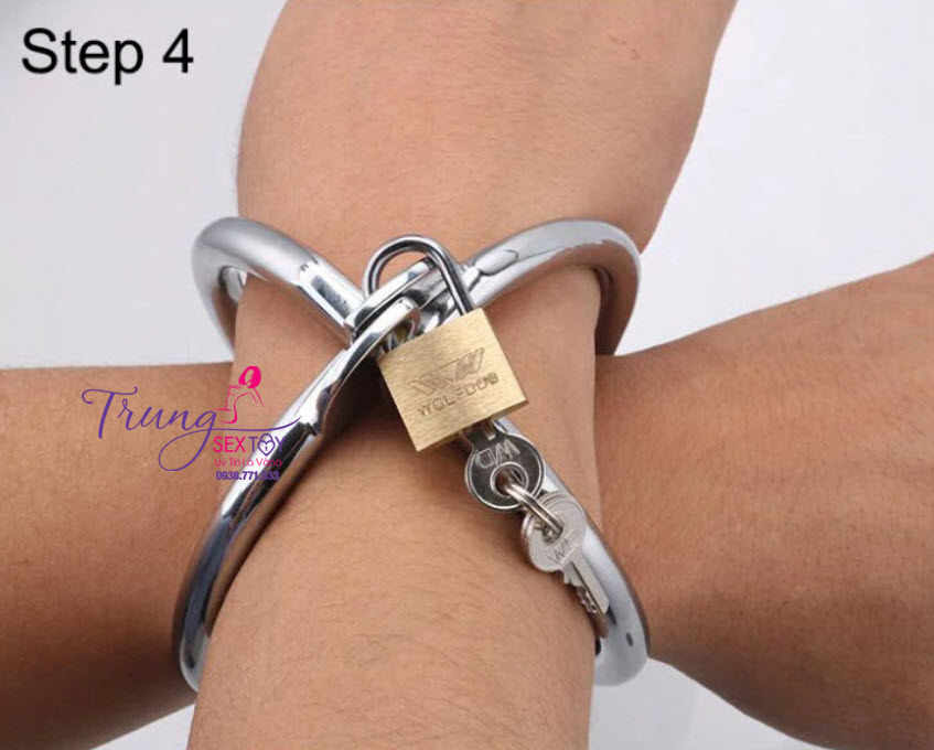 Đồ Chơi BDSM Khóa Tay Thép Không Gỉ Sang Trọng An Toàn