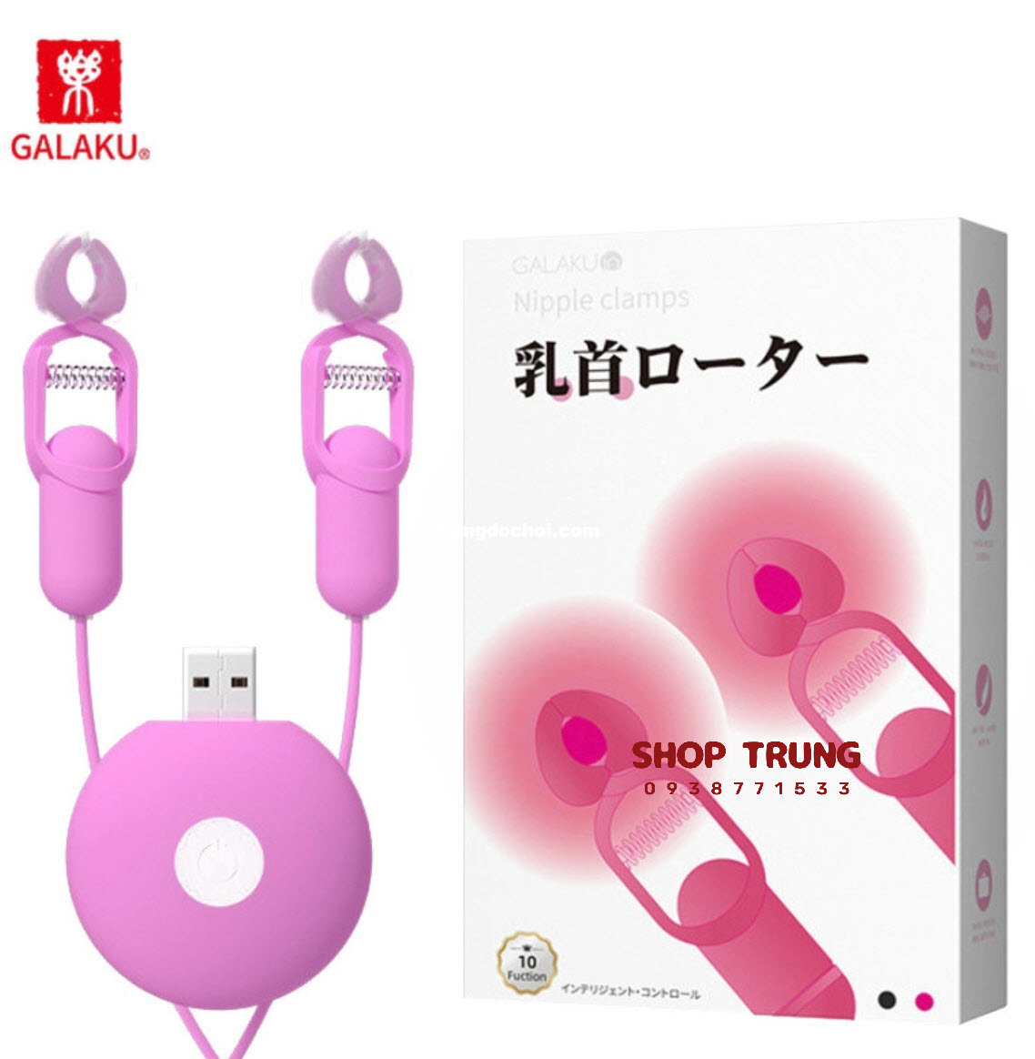 Galaku Kẹp Ti Rung 10 Chế Độ Đồ Chơi Bạo Dâm Kích Thích Mạnh Mẽ