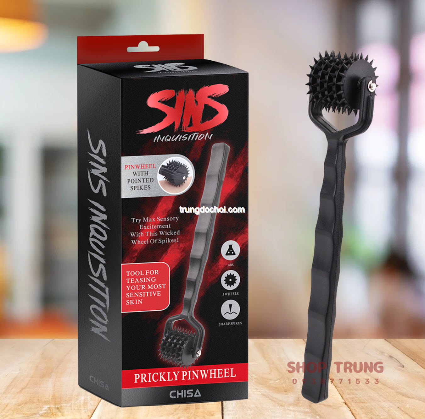 Cọ Lăn Wartenberg 5 Bánh Gai BDSM Kích Thích Mạnh Mẽ