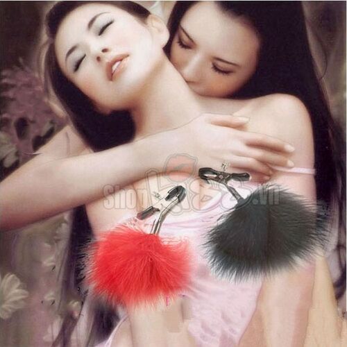 Bộ kẹp vú kèm chổi lông vũ, dụng cụ bạo dâm kích thích hưng phấn