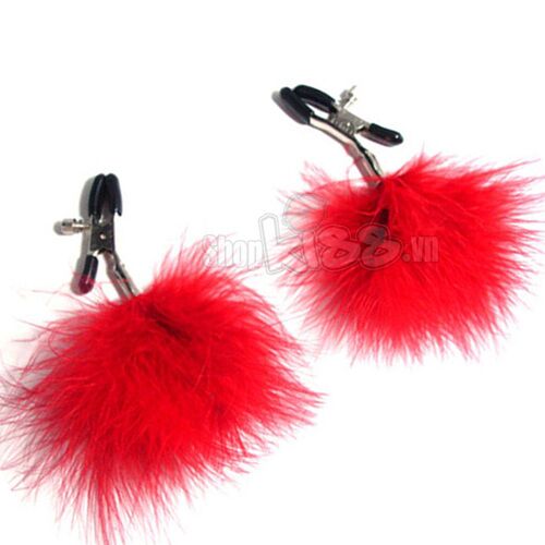 Bộ kẹp vú chổi lông vũ kích thích đê mê dụng cụ bạo dâm 2025