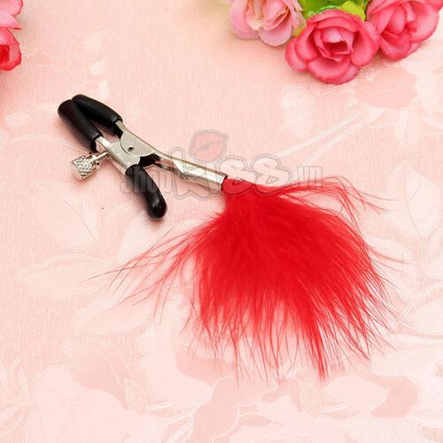 Bộ kẹp vú chổi lông vũ kích thích đê mê dụng cụ bạo dâm 2025