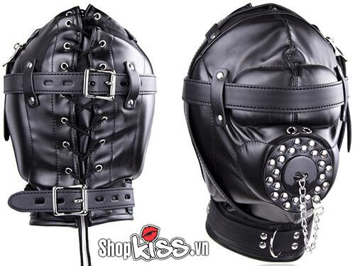 Dụng Cụ BDSM Trùm Đầu Da Cao Cấp Đầy Cá Tính Kích Thích