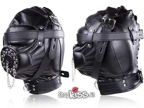 Dụng Cụ BDSM Trùm Đầu Da Cao Cấp Đầy Cá Tính Kích Thích