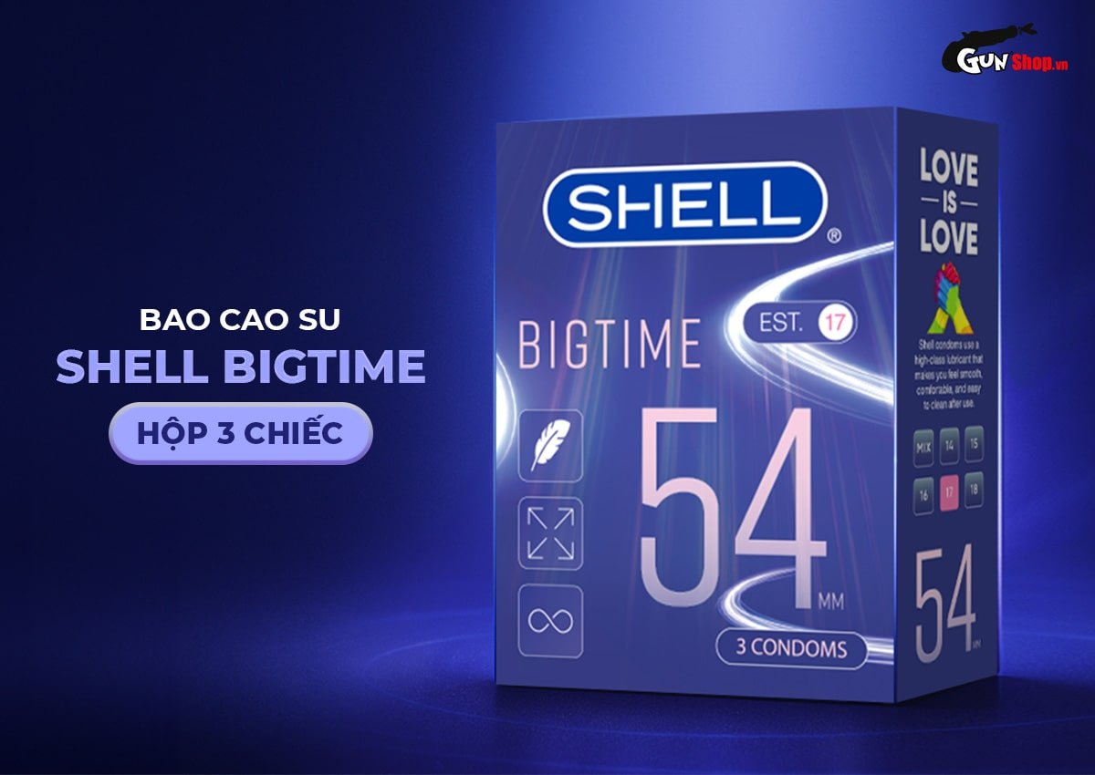 Cửa hàng bán Bao cao su Shell Bigtime - Size 54mm siêu mỏng chống tuột kéo dài thời gian - Hộp 3 cái có tốt không? Cửa hàng bán Bao cao su Shell Bigtime - Size 54mm siêu mỏng chống tuột kéo dài thời gian - Hộp 3 cái có tốt không?