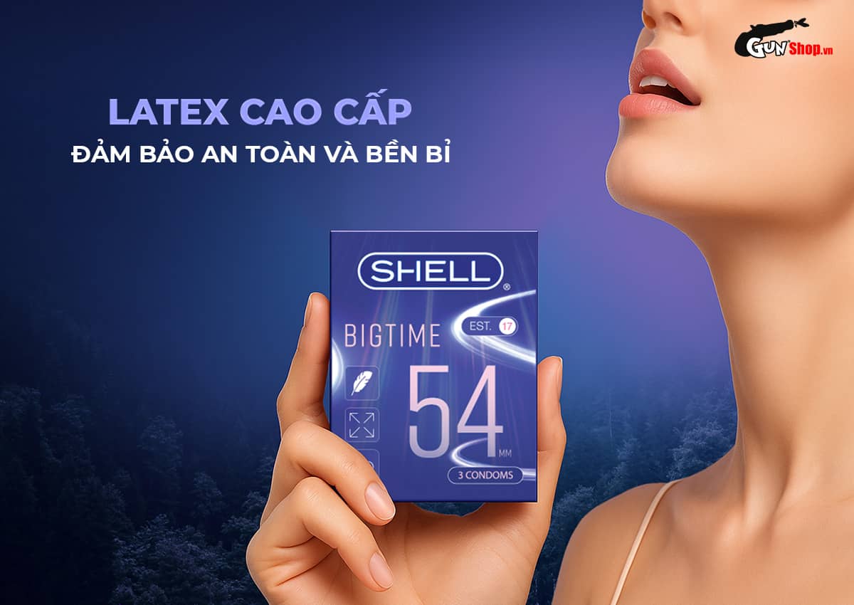 Cửa hàng bán Bao cao su Shell Bigtime - Size 54mm siêu mỏng chống tuột kéo dài thời gian - Hộp 3 cái có tốt không? Cửa hàng bán Bao cao su Shell Bigtime - Size 54mm siêu mỏng chống tuột kéo dài thời gian - Hộp 3 cái có tốt không?