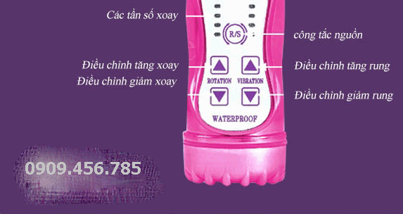 Dương Vật Giả Rung Xoay Ngoáy 25cm Siêu Mạnh, Chống Thấm