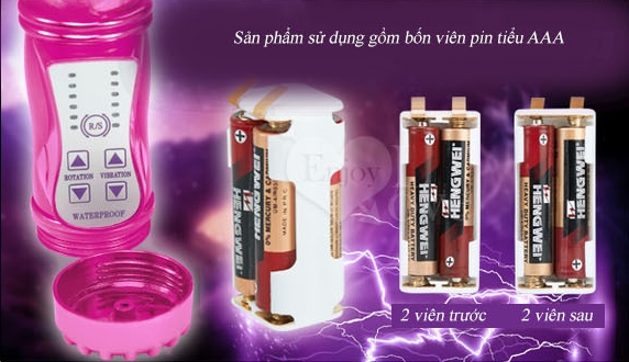 Dương Vật Giả Rung Xoay Ngoáy 25cm Siêu Mạnh, Chống Thấm