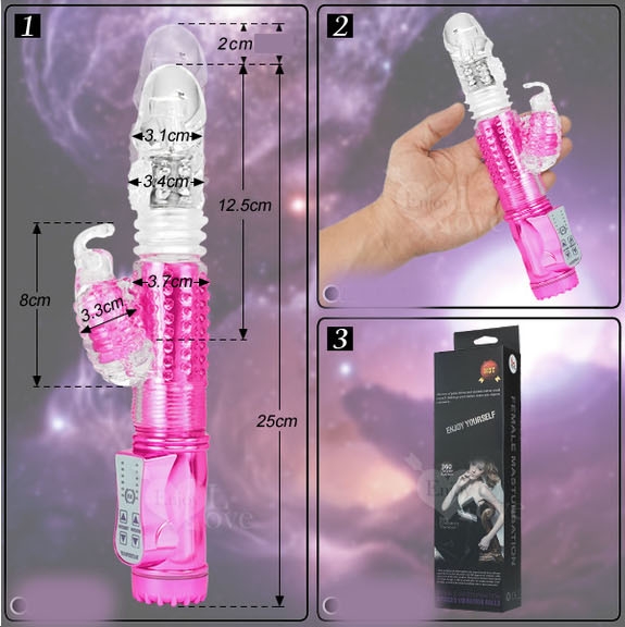 Dương Vật Giả Rung Xoay Ngoáy 25cm Siêu Mạnh, Chống Thấm