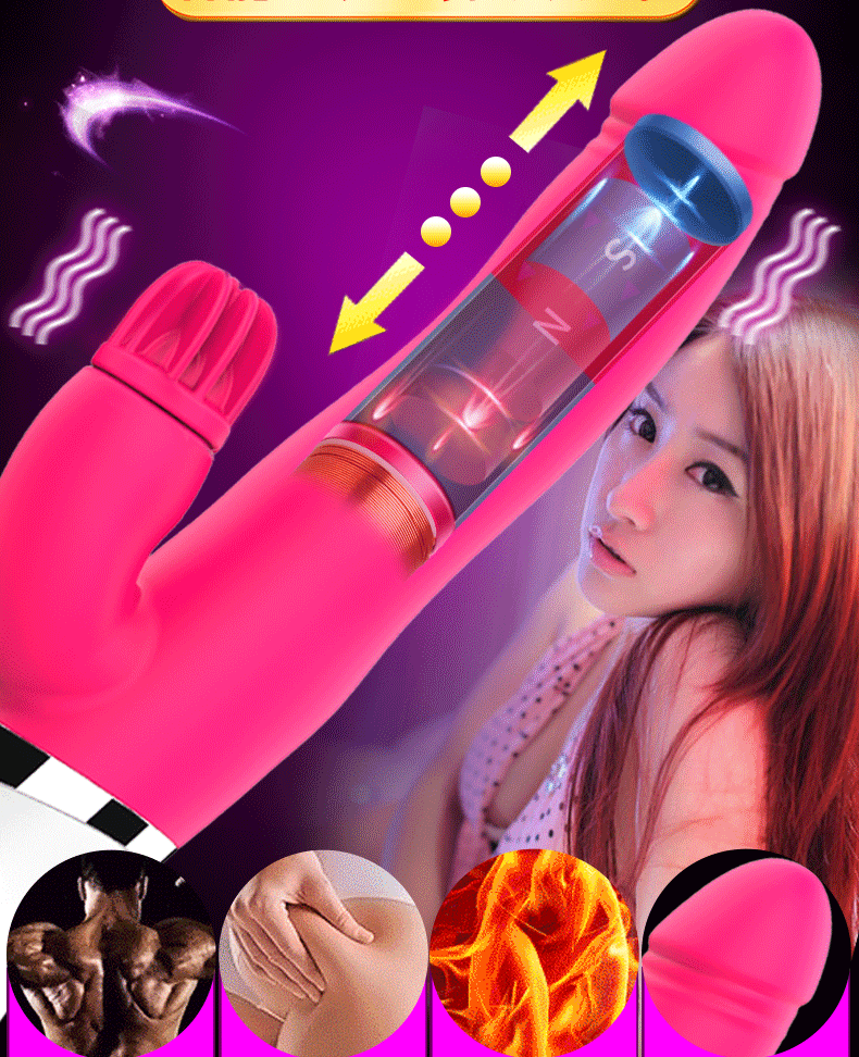 EASY.LOVE Heated Licking Thrusting Medical Silicone Dildo