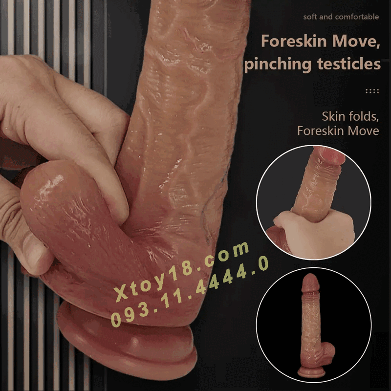 Dương vật giả 2 da cao cấp siêu mềm mịn đế hít thật như da
