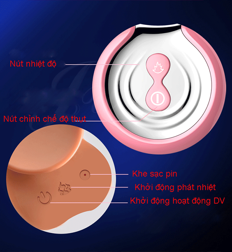 Dương Vật Giả Silicon Cao Cấp Phallus Rung Thụt Mút Phát Nhiệt Điều Khiển