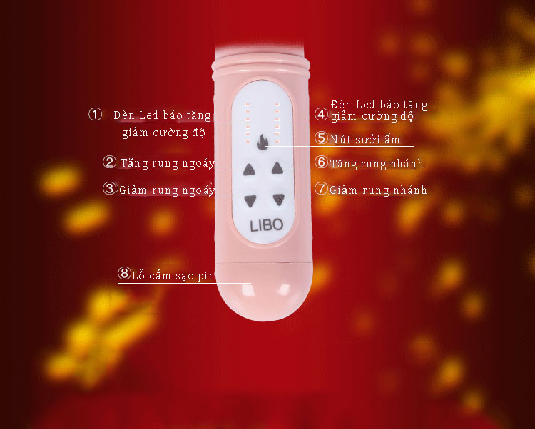 Dương Vật Giả LiBo đa chức năng rung ngoáy phát nhiệt siêu thực
