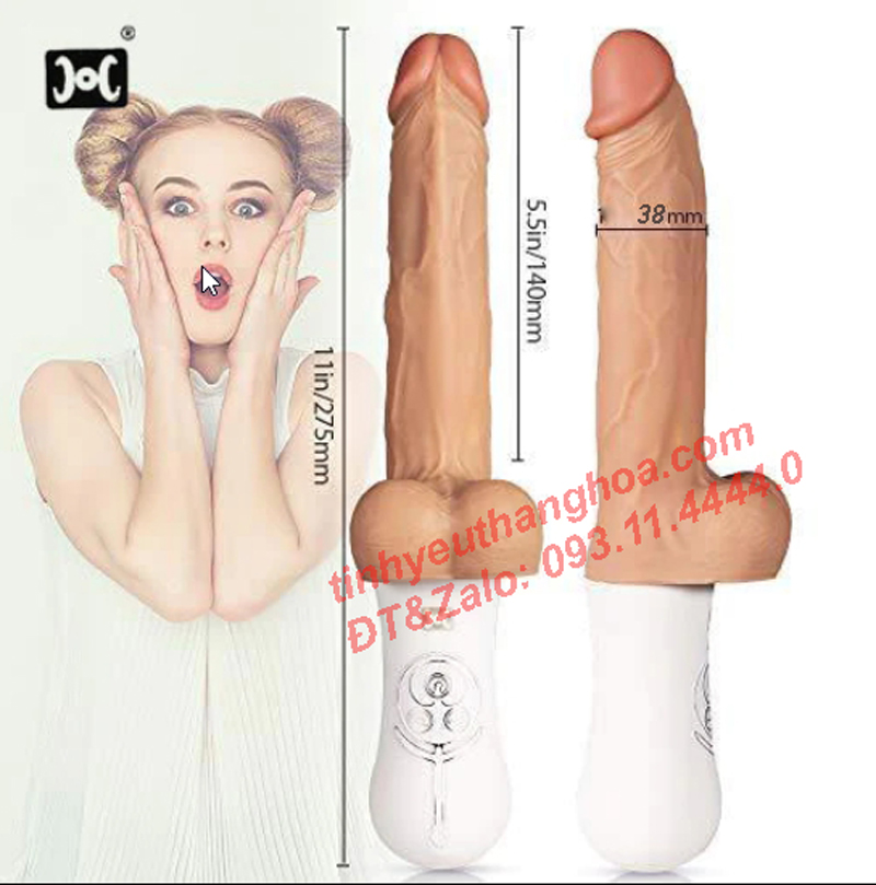 Dương vật giả đa năng thụt rung phát nhiệt kích thích mạnh mẽ