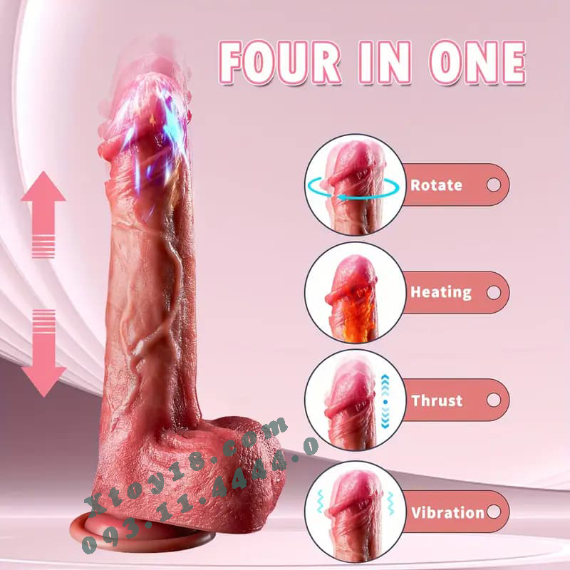 Dương Vật Giả Đa Năng Hút Chắc Thụt Rung Nhiệt Kích Thích