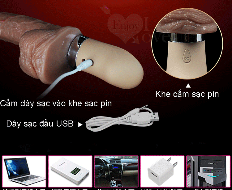 Dương Vật Giả Muscle Gun PRO rung thụt phát nhiệt đa chức năng tăng khoái cảm