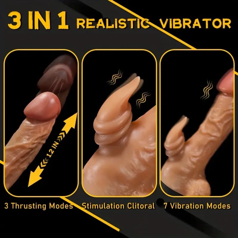 Dương vật giả cao cấp đa chức năng thụt rung ngoáy phát nhiệt mạnh