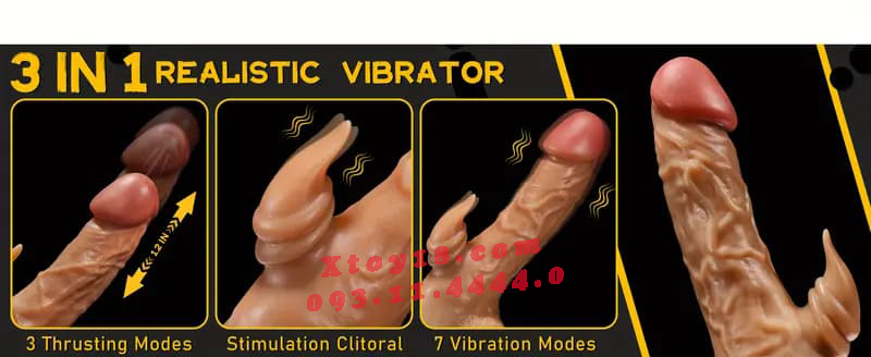 Dương vật giả cao cấp đa chức năng thụt rung ngoáy phát nhiệt mạnh