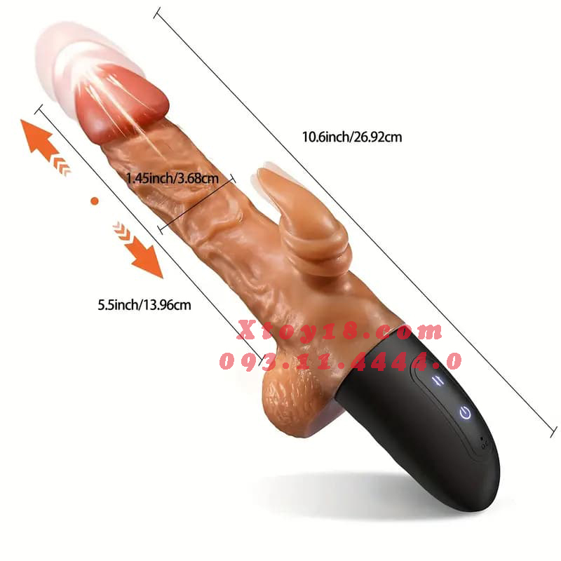 Dương vật giả cao cấp đa chức năng thụt rung ngoáy phát nhiệt mạnh