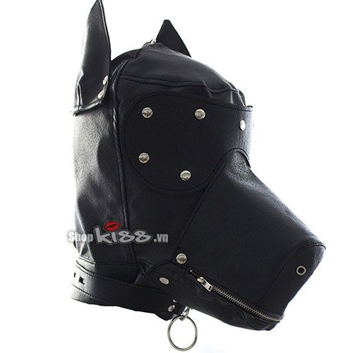 Mặt Nạ Bạo Dâm Đầu Chó Da PU Cao Cấp Tăng Hưng Phấn