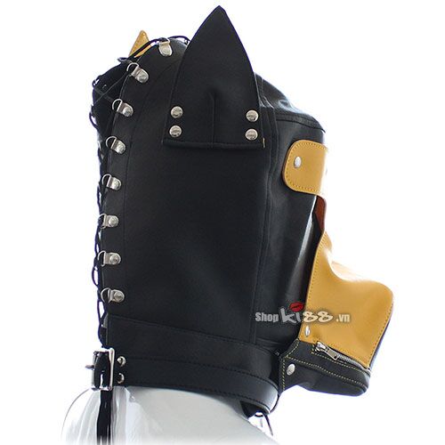 Mặt Nạ Bạo Dâm Đầu Chó Da PU Cao Cấp Tăng Hưng Phấn