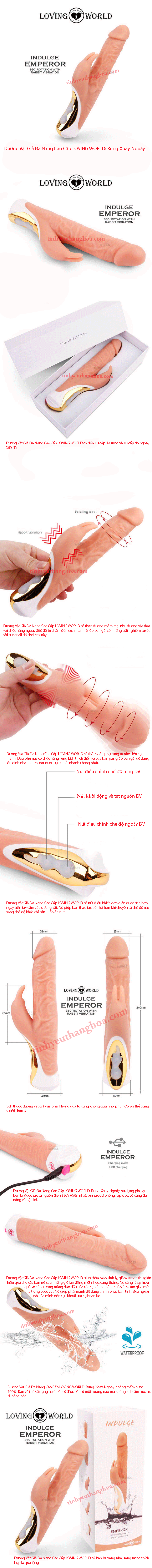 Dương Vật Giả LOVING WORLD Cao Cấp Rung Xoay Đa Chức Năng