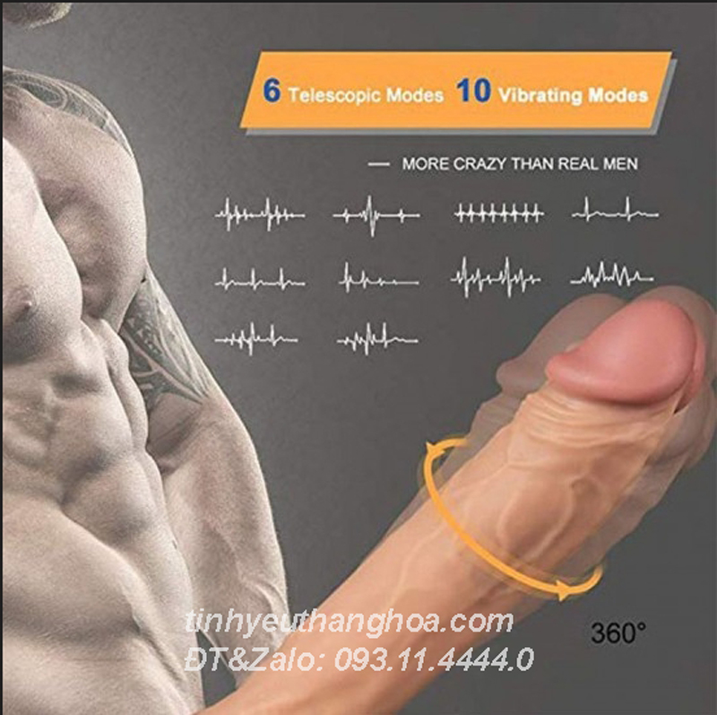 Dương Vật Giả ARES Đa Chức Năng Rung Thụt Ngoáy Phát Nhiệt