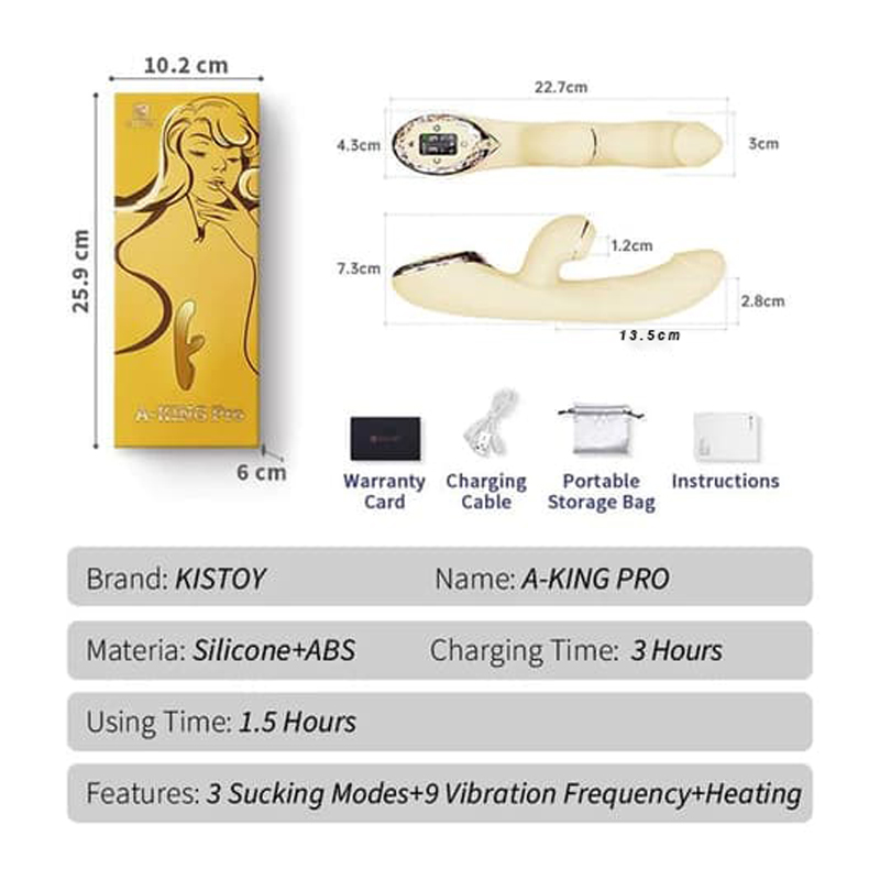 Dương vật giả A-KING PRO đa chức năng rung mút sưởi ấm cao cấp