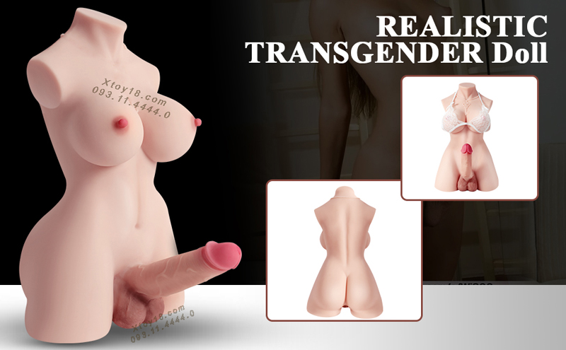 Búp Bê Tình Dục Bán Thân 3D Da Trắng Đồng Tính Nữ Siêu Mềm Mại