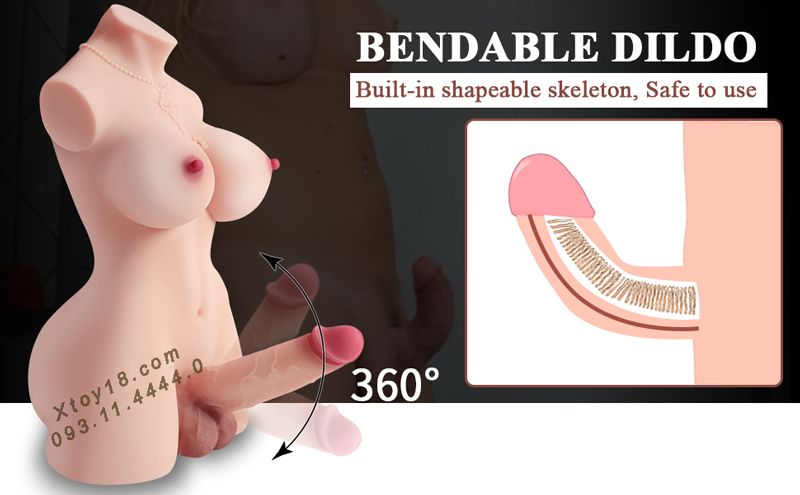 Búp Bê Tình Dục Bán Thân 3D Da Trắng Đồng Tính Nữ Siêu Mềm Mại