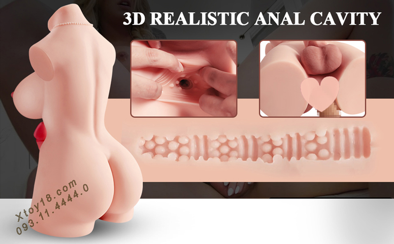 Búp Bê Tình Dục Bán Thân 3D Da Trắng Đồng Tính Nữ Siêu Mềm Mại