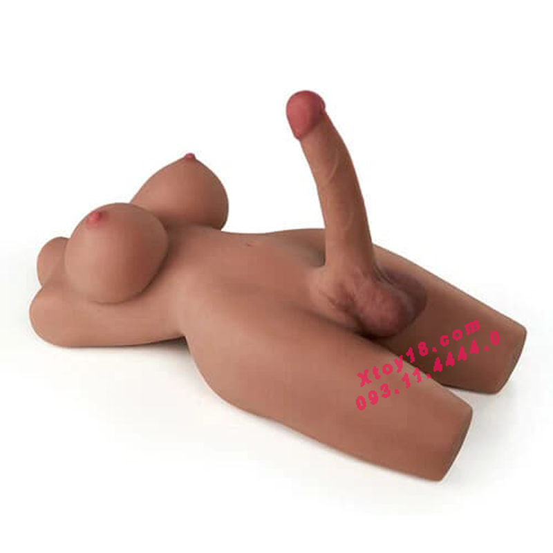 Búp bê tình dục bán thân 3D da nâu dành cho đồng tính nữ