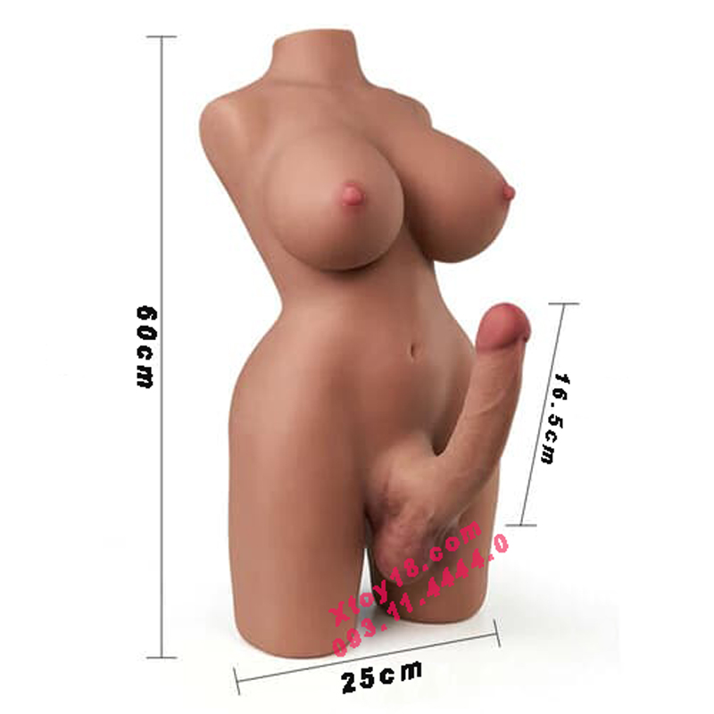 Búp bê tình dục bán thân 3D da nâu dành cho đồng tính nữ