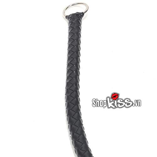 Premium Snake Scale Leather Whip for BDSM Play
