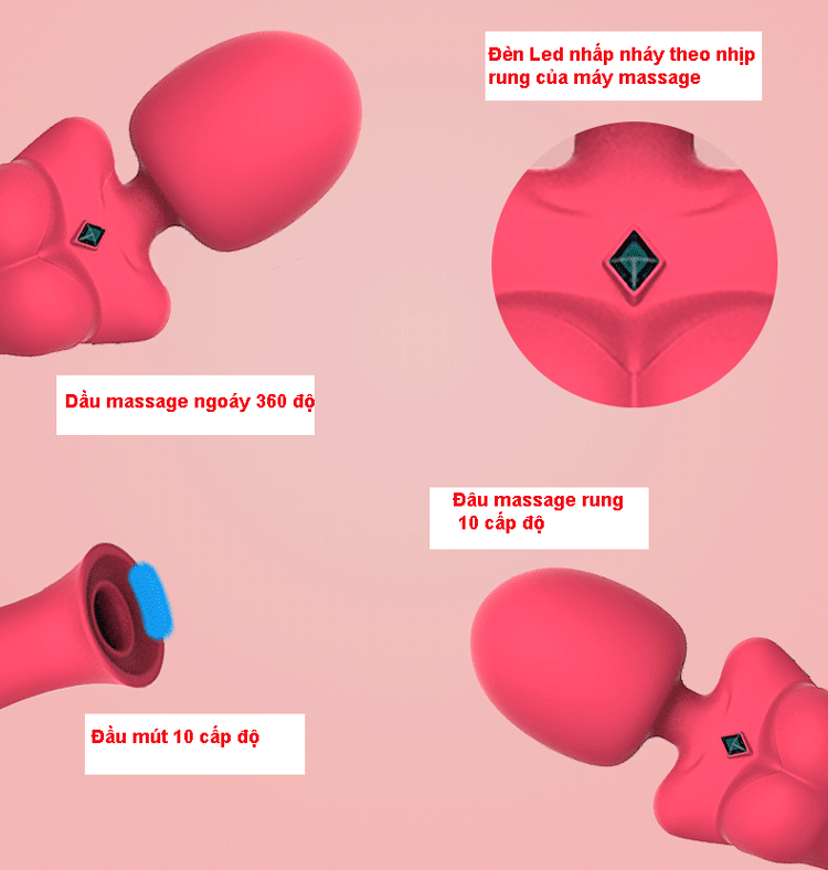 Máy Massage Nữ Thần Tự Lỗ Hút Rung Toàn Thân Giảm Mỡ Thư Giãn