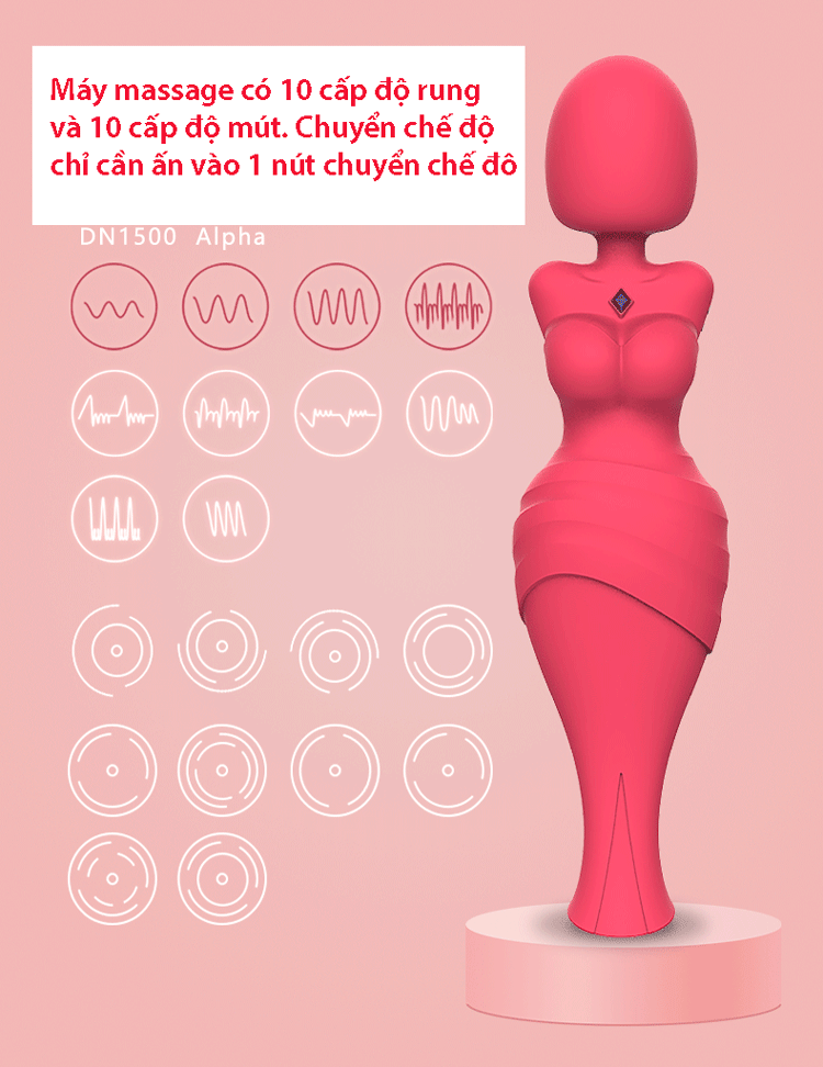 Máy Massage Nữ Thần Tự Lỗ Hút Rung Toàn Thân Giảm Mỡ Thư Giãn