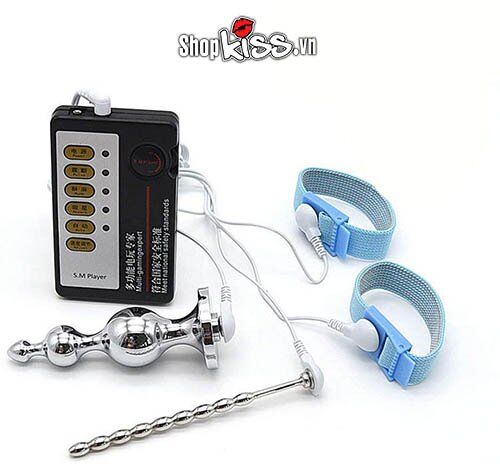 Bộ xung điện massage hậu môn niệu đạo kim loại cao cấp kích thích mạnh mẽ