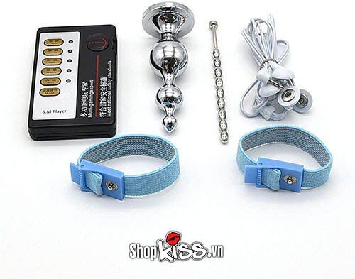 Bộ xung điện massage hậu môn niệu đạo kim loại cao cấp kích thích mạnh mẽ