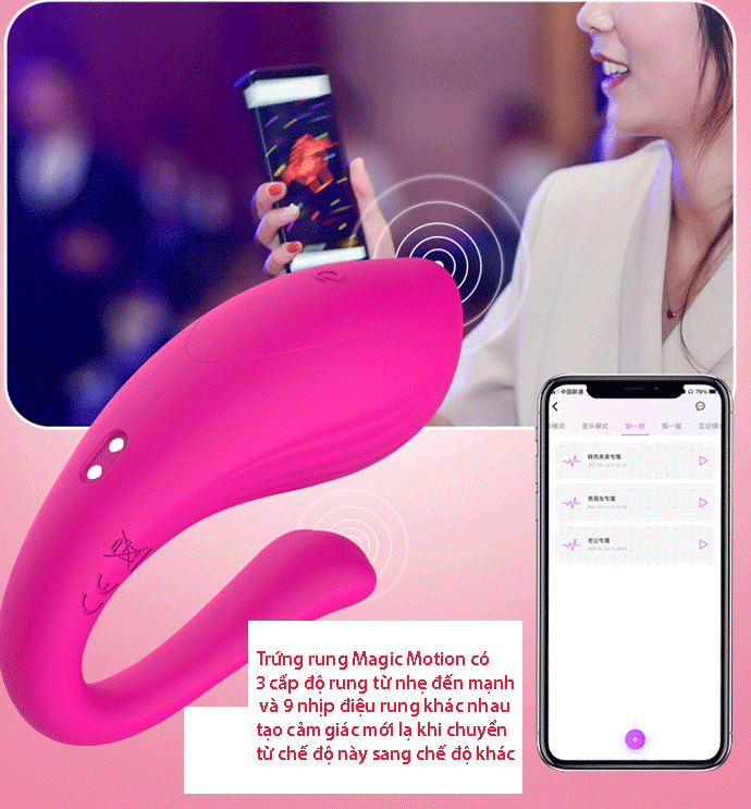 Magic Motion Remote Control App Triple Head Waterproof Vibrator