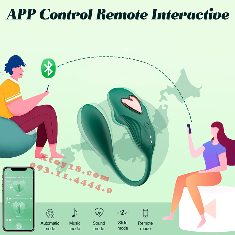 Trứng Rung BOCO 2 Đầu Điều Khiển Từ Xa APP, Siêu Phẩm