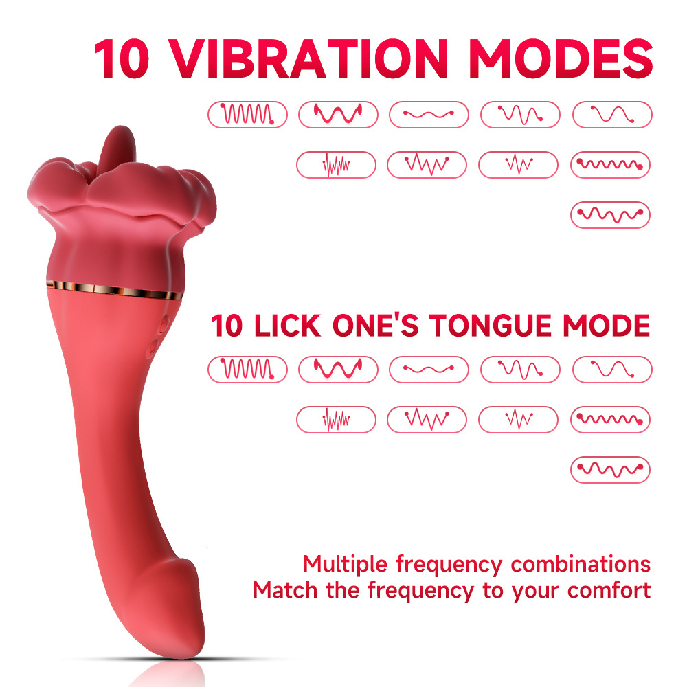 Máy Massage G Điểm 2 Đầu Rung Lưỡi Liếm - Cực Khoái Vượt Trội