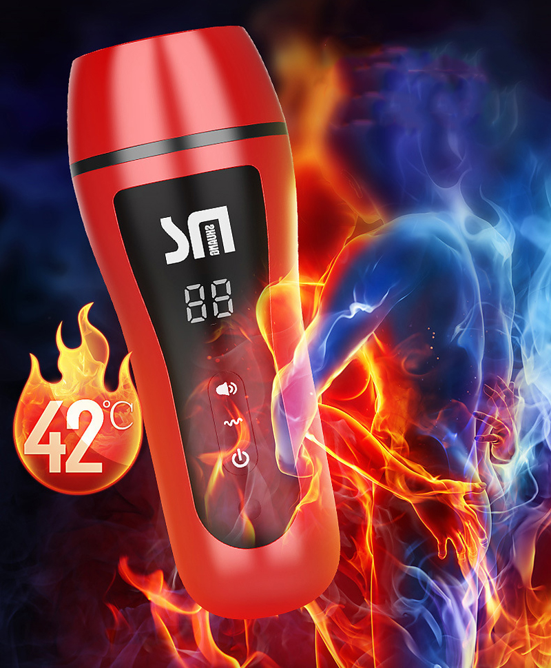 Âm Đạo Giả 2 Đầu Cao Cấp Rung Mút Sưởi Ấm Phát Âm