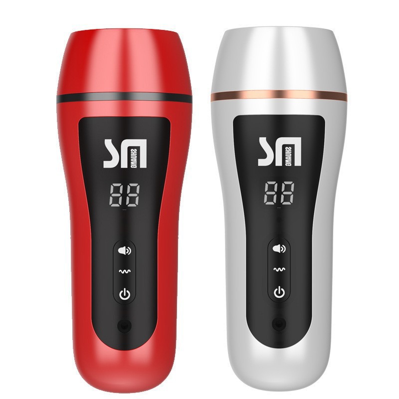 Âm Đạo Giả 2 Đầu Cao Cấp Rung Mút Sưởi Ấm Phát Âm