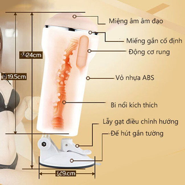 Âm Đạo Giả AK-HOT Có Đế Hít Rung Thực Tế, Kích Thích Mạnh Mẽ
