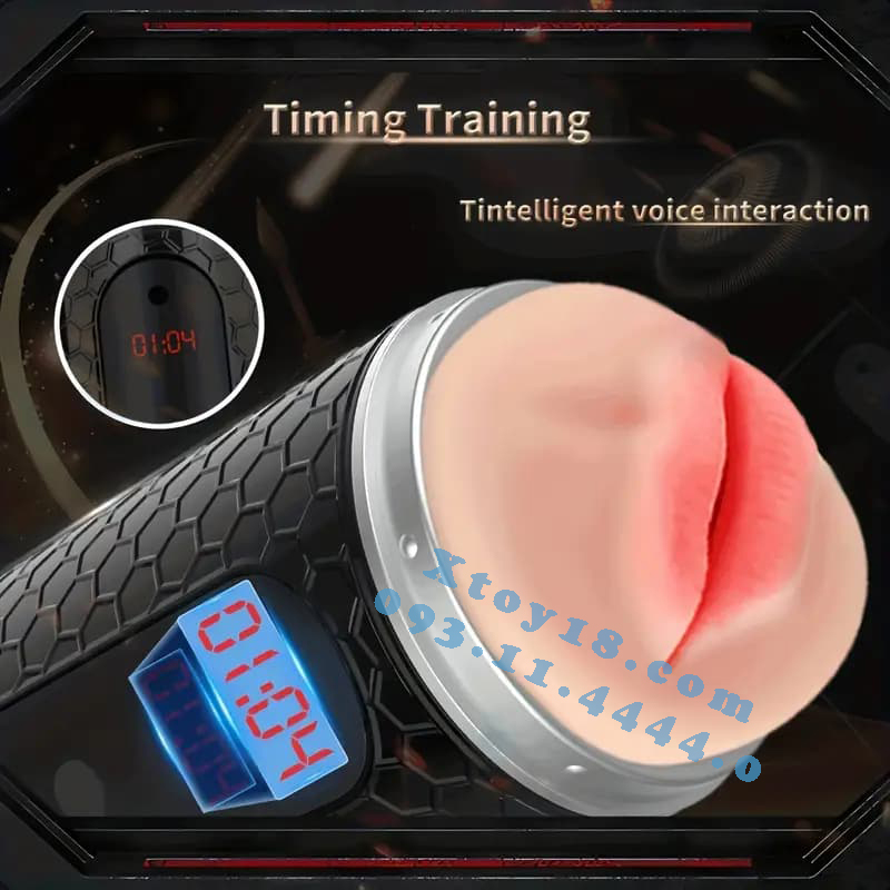 Âm Đạo Giả 2 Đầu JIUAI Rung Mút Sưởi Ấm Phát Âm Siêu Thật