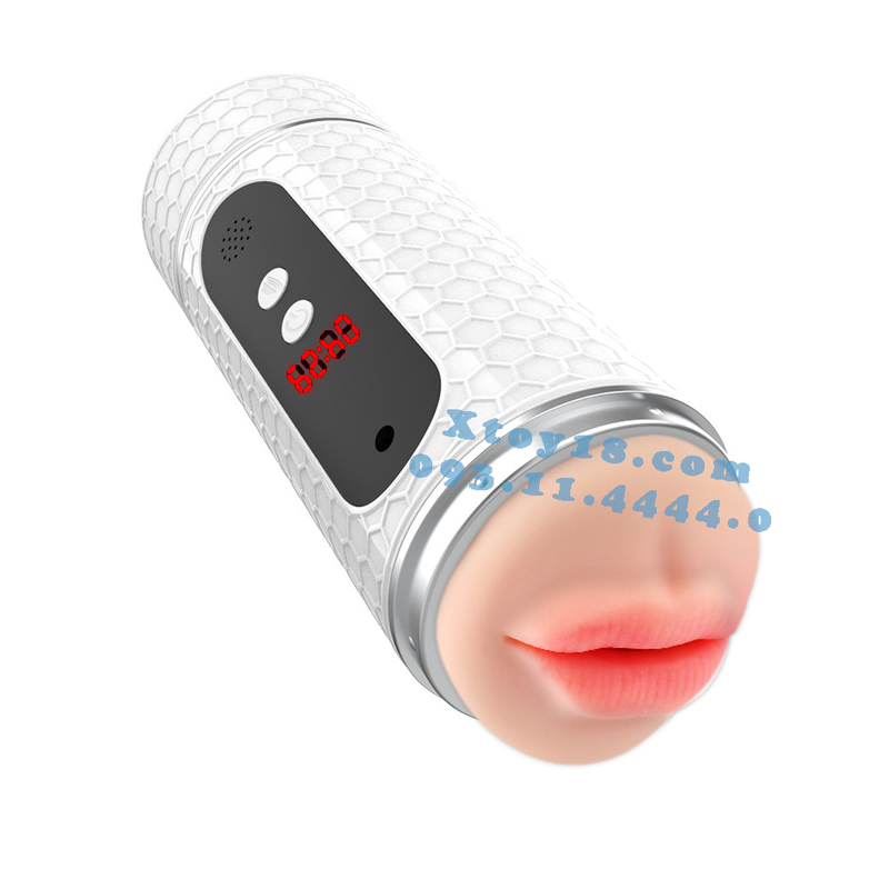 Âm Đạo Giả 2 Đầu Cao Cấp Rung Mút Sưởi Ấm Phát Âm JIUAI